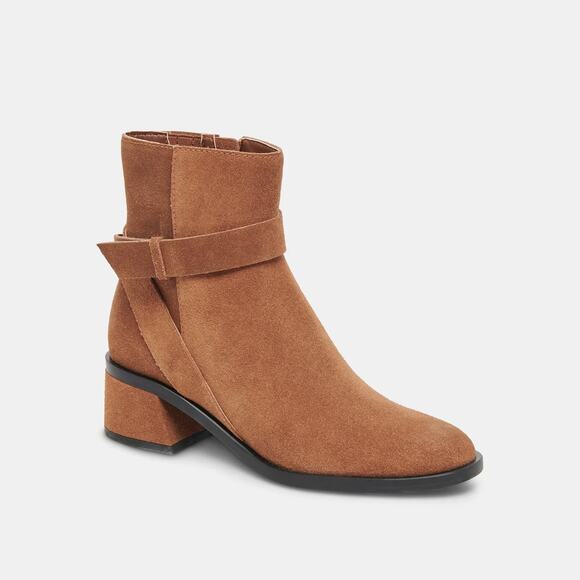Dolce Vita Brown Suede Leland Ankle Booties Size 10 - Picture 1 of 9